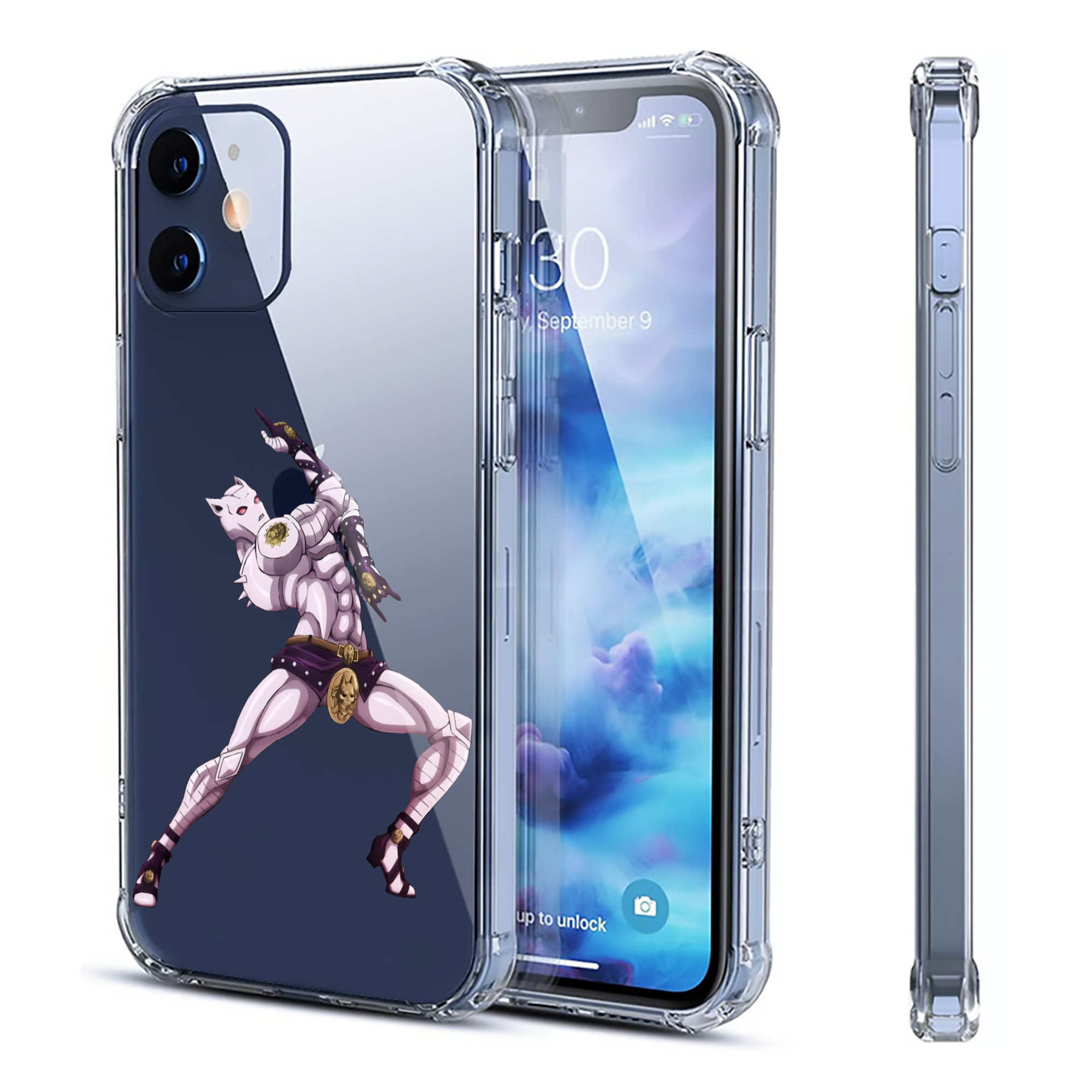 （画像用） ジョジョの奇妙な冒険 きら よしかげ JoJo's Bizarre Adventure Kira Yoshikage 【iPhone 12シリーズ対応】透明スマホケース（クリアソフトケース）
